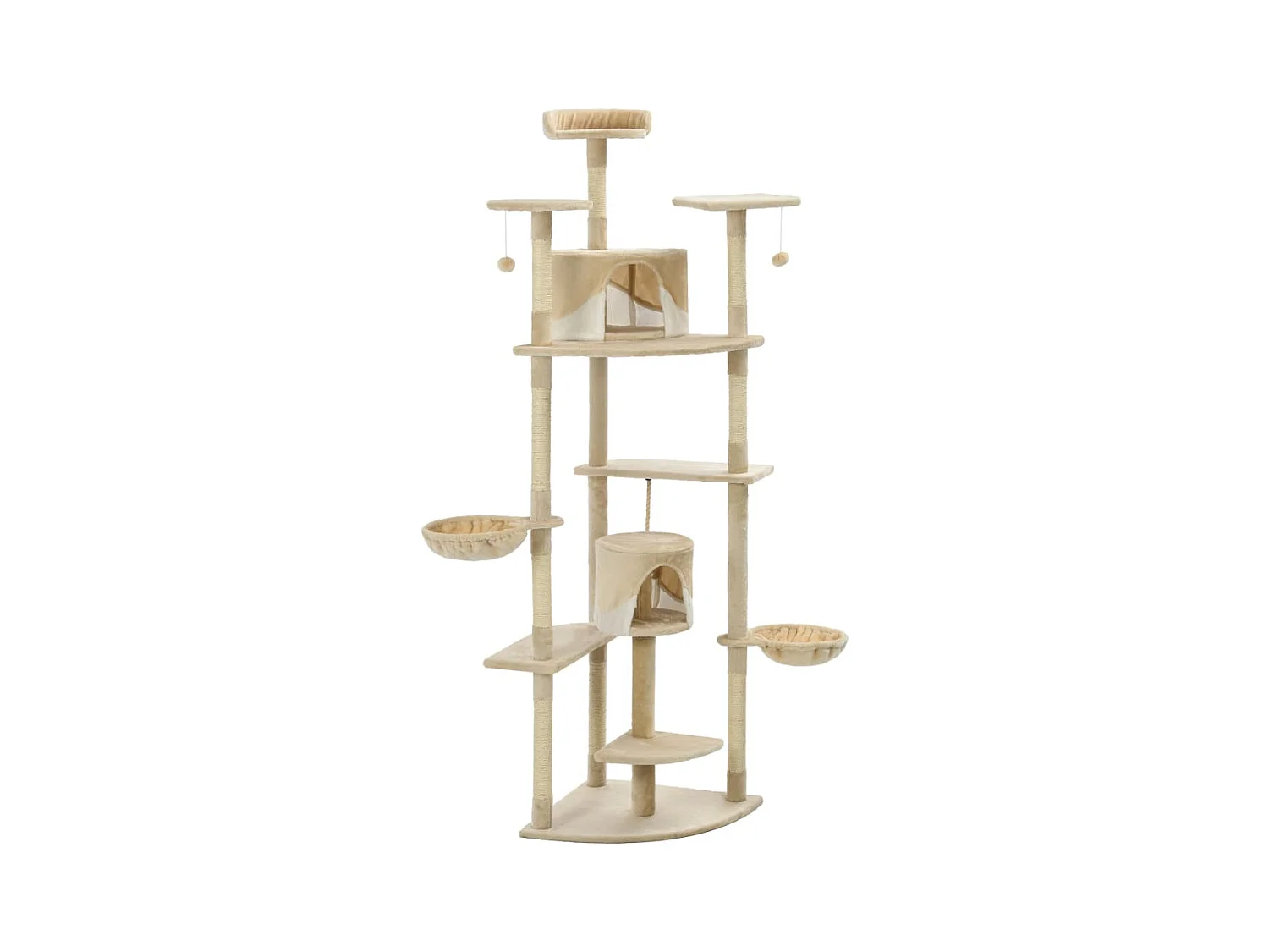 Junction City  Arbre à chat avec griffoirs en sisal 203 cm Beige et Blanc