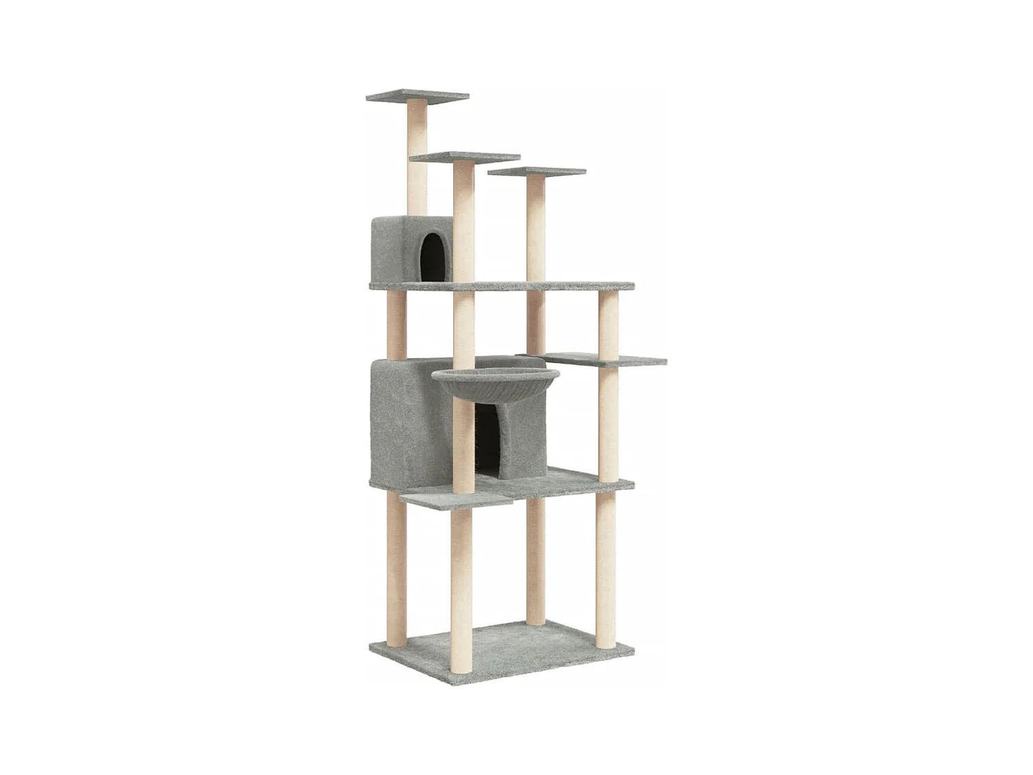 Sindar  Kattenmeubel met sisal krabpalen 166 cm lichtgrijs