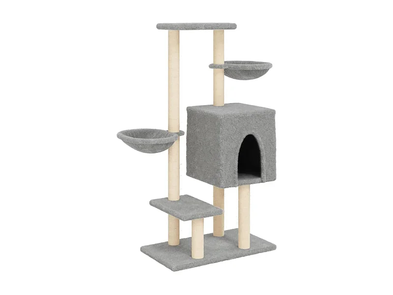 Laurent-Claude-Francis  Rascador para gatos con postes de sisal gris claro 117 cm