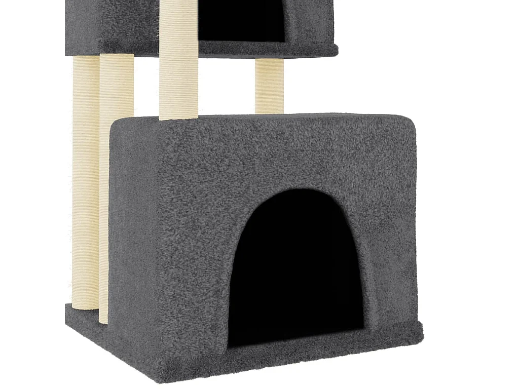 Loke  Arbre à chat avec griffoirs en sisal gris foncé 122 cm
