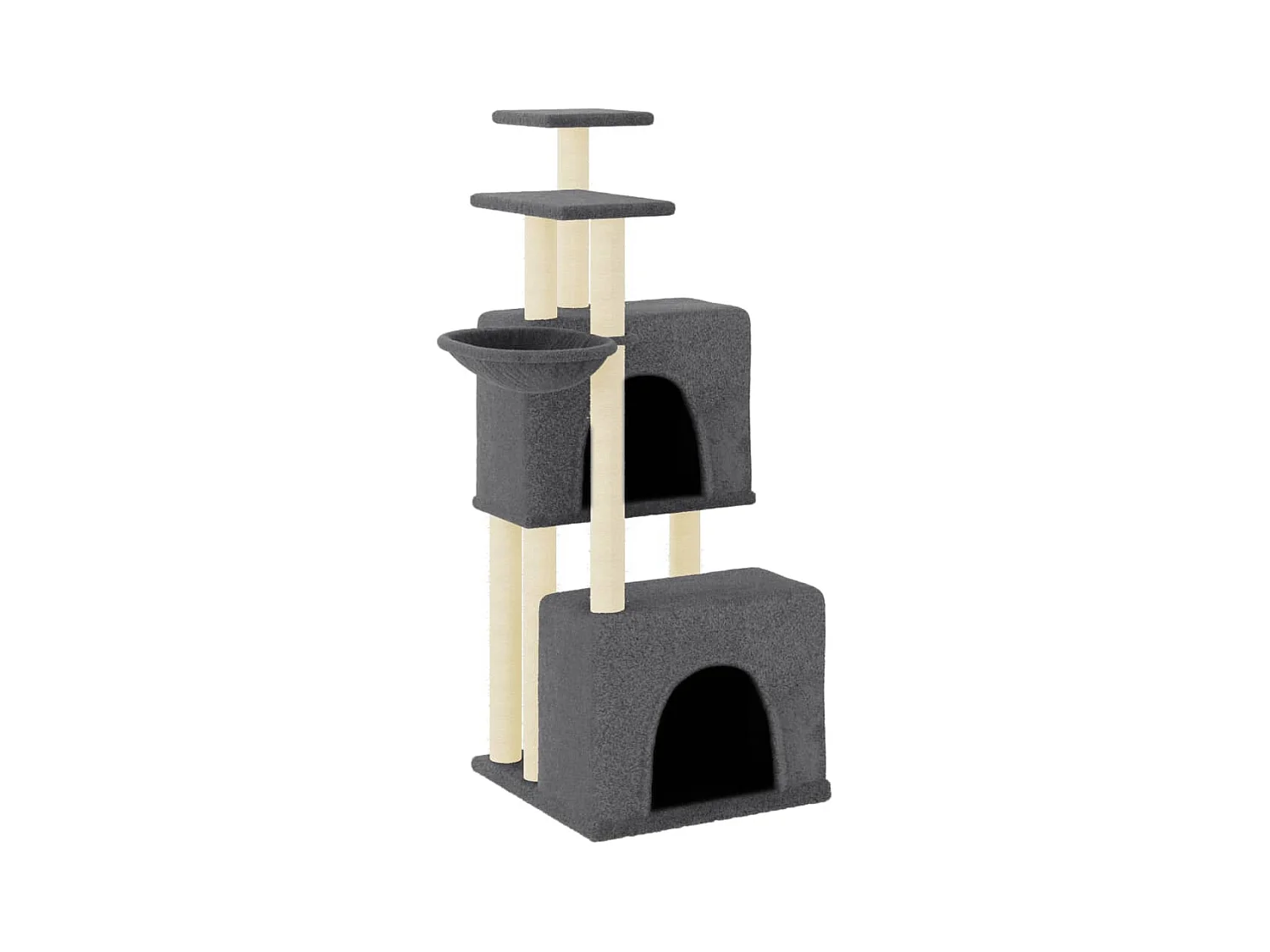 Loke  Rascador para gatos con postes de sisal gris oscuro 122 cm