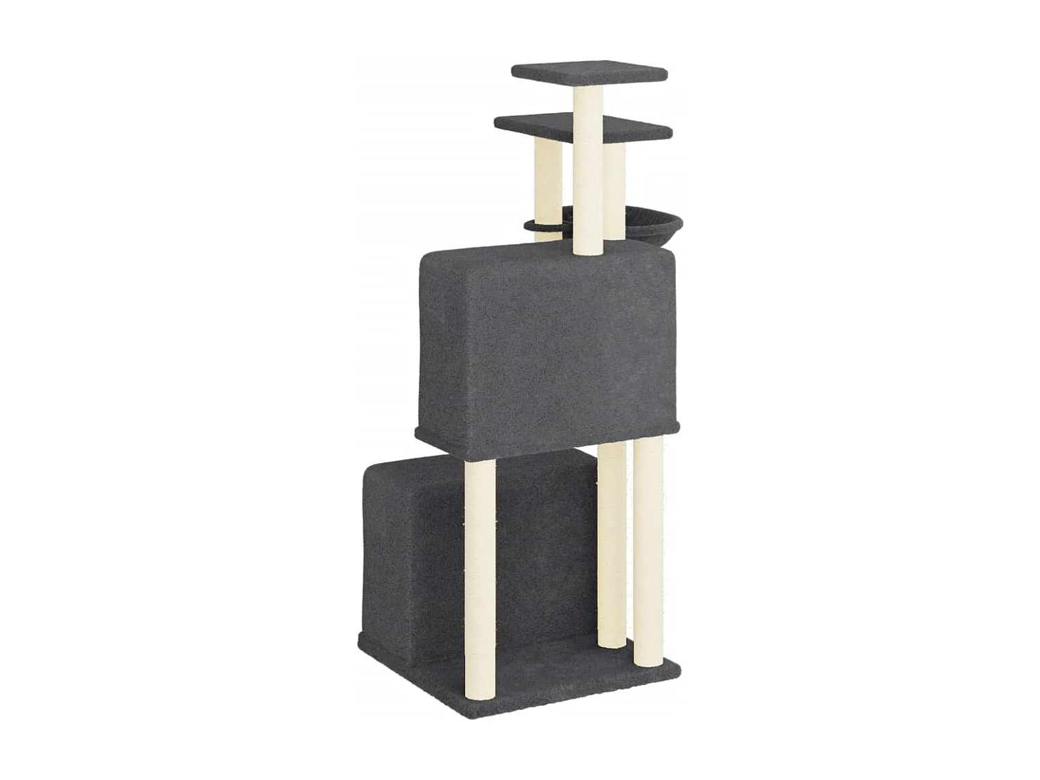 Loke  Arbre à chat avec griffoirs en sisal gris foncé 122 cm