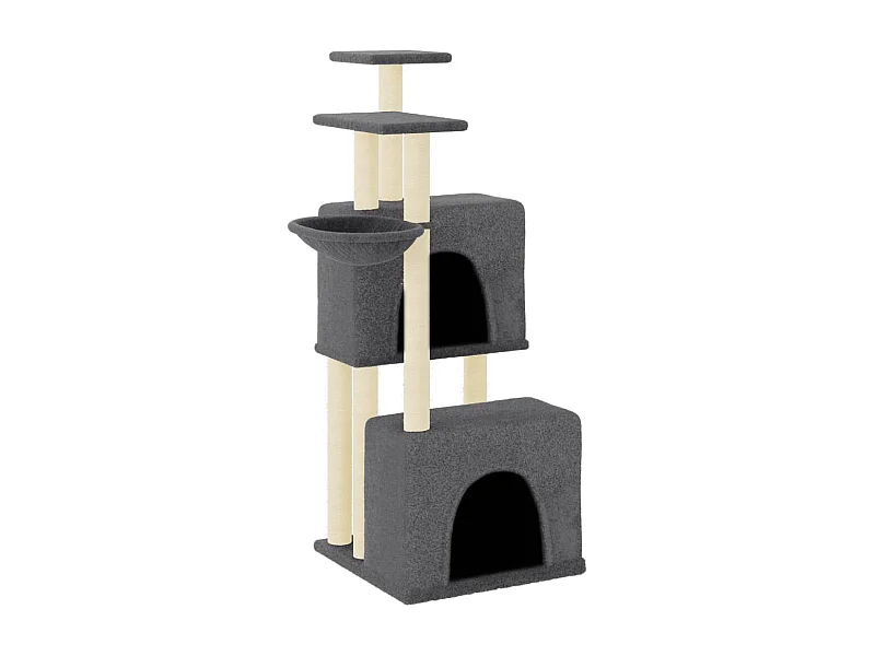 Loke  Kattenmeubel met sisal krabpalen 122 cm donkergrijs
