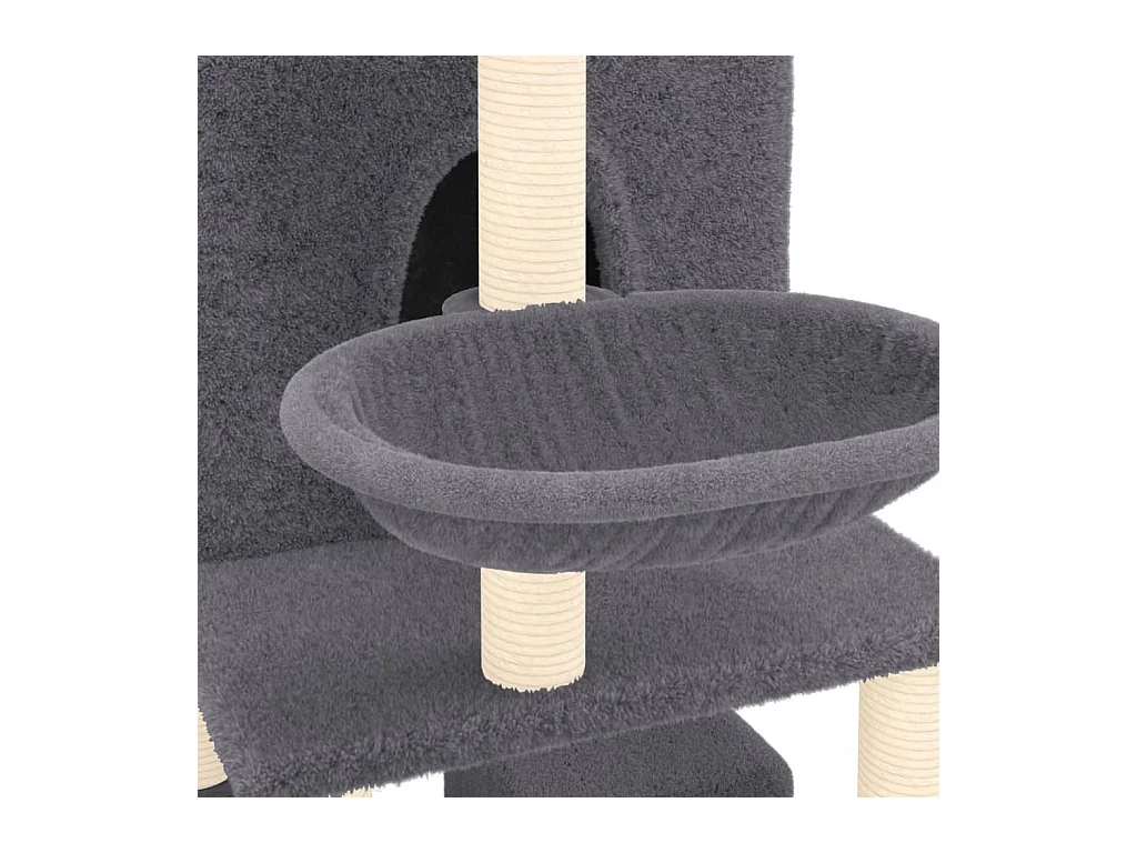 Lorya  Arbre à chat avec griffoirs en sisal Gris foncé 180 cm