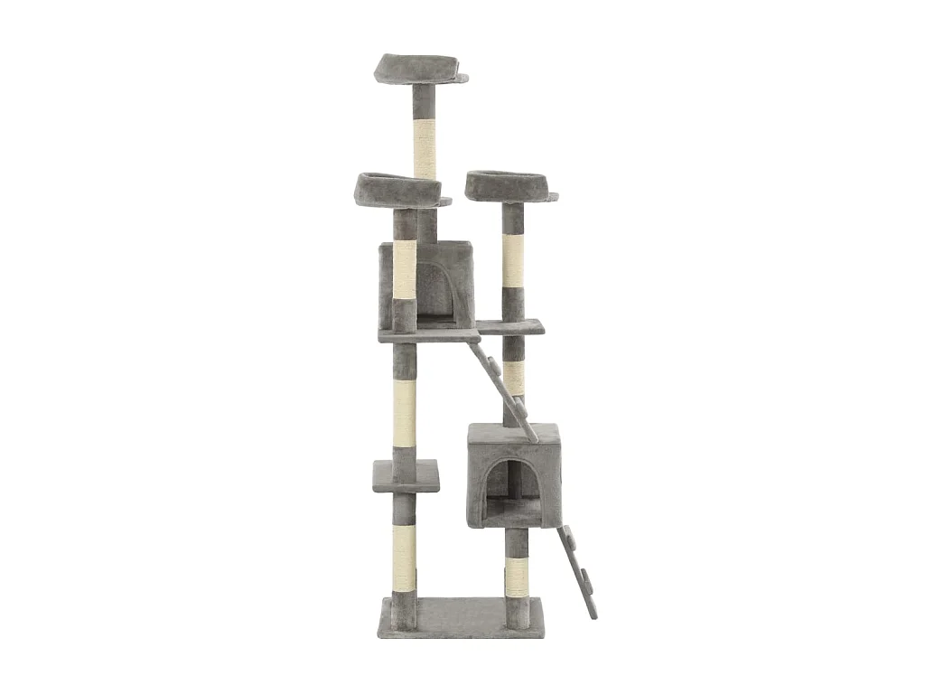 Nidrik  Arbre à chat avec griffoirs en sisal 170 cm Gris