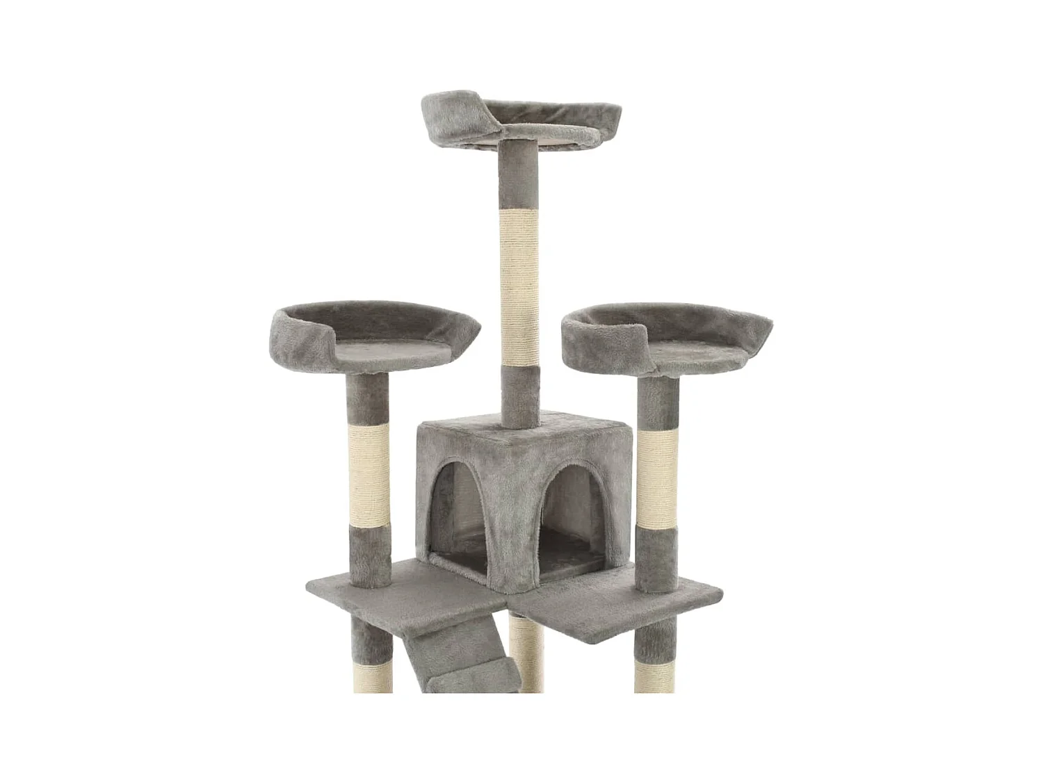 Nidrik  Arbre à chat avec griffoirs en sisal 170 cm Gris