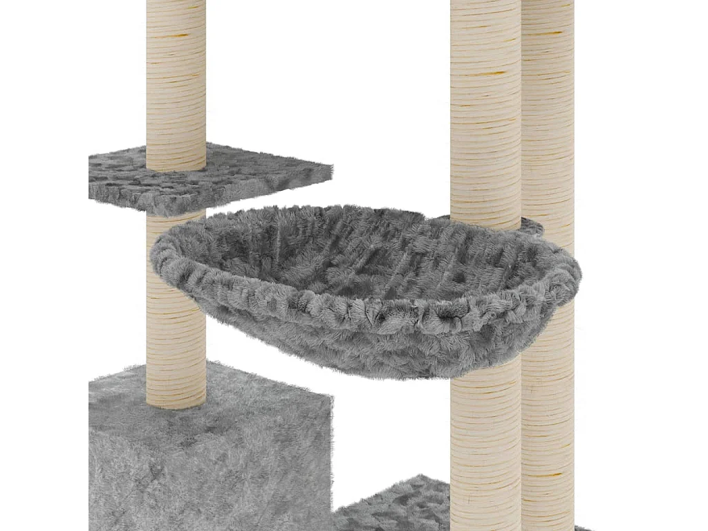 Henderson  Arbre à chat avec griffoirs en sisal Gris clair 142 cm