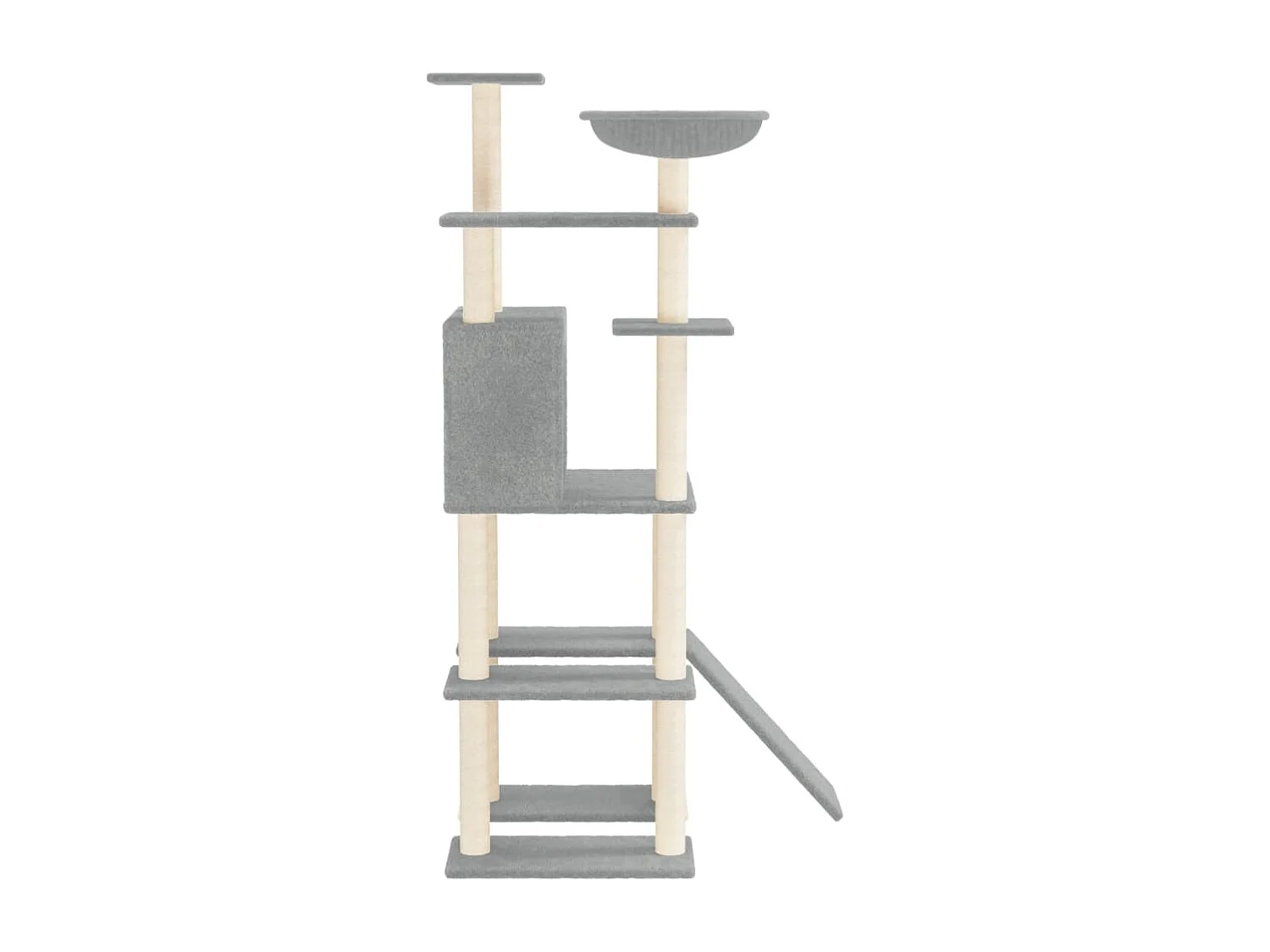 Grimhel  Arbre à chat avec griffoirs en sisal Gris clair 166 cm