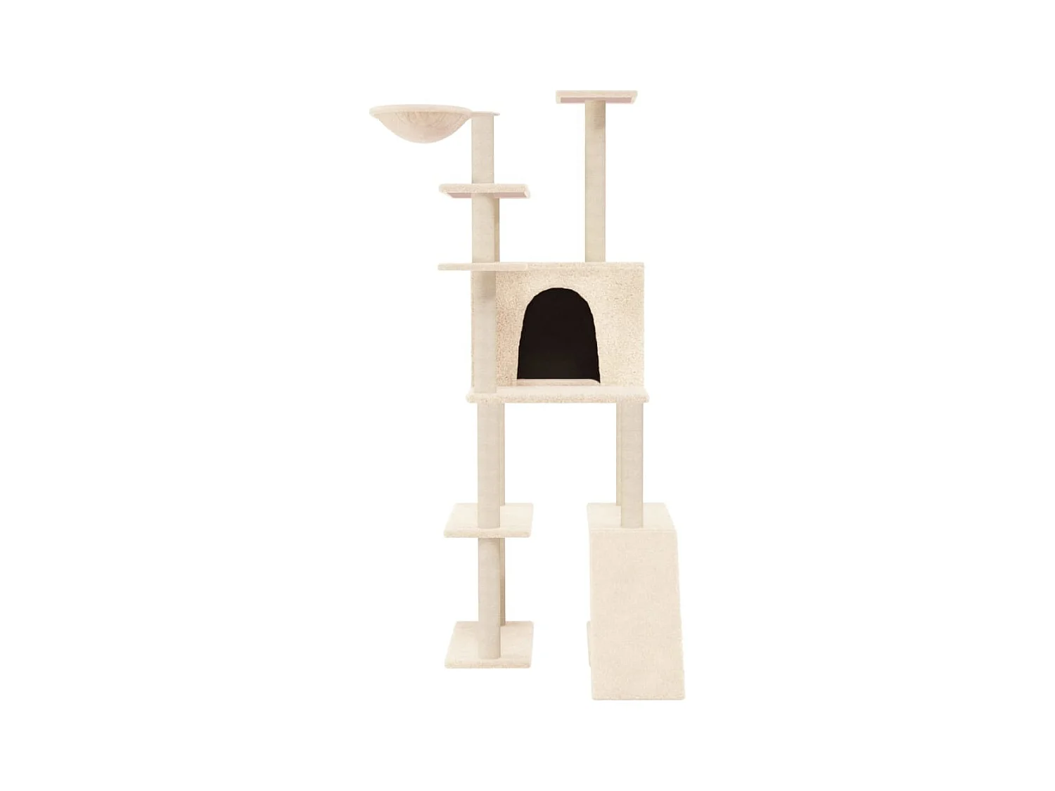 Grimhel  Arbre à chat avec griffoirs en sisal Crème 166 cm