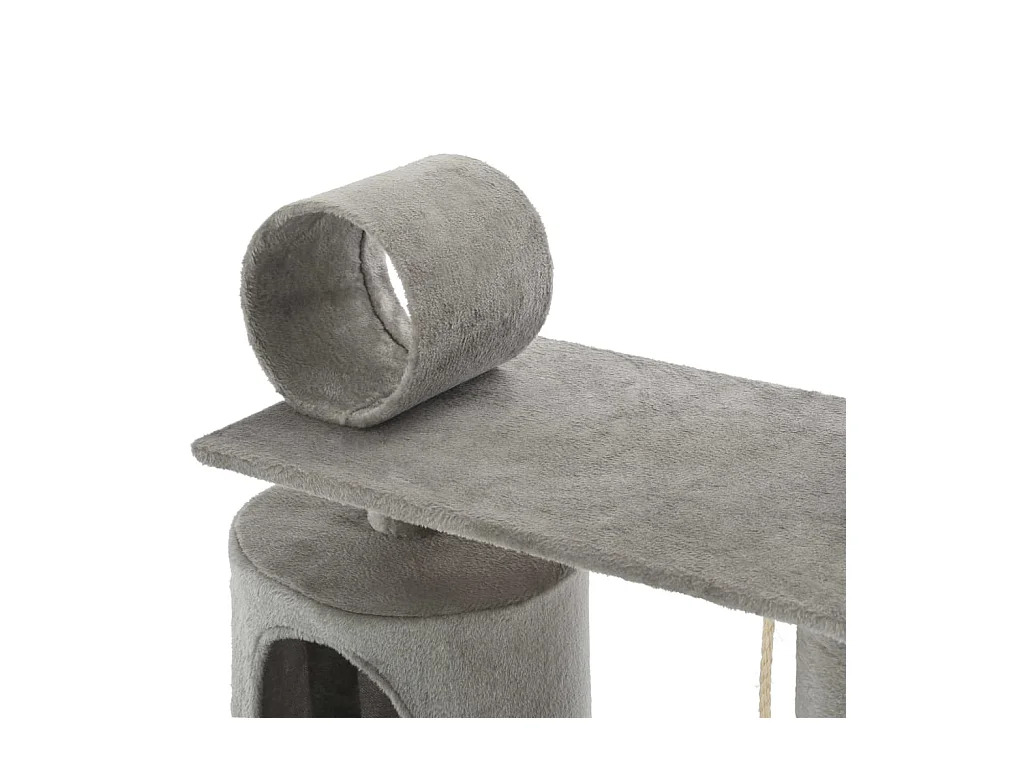 Serkan  Arbre à chat avec griffoirs en sisal 140 cm Gris