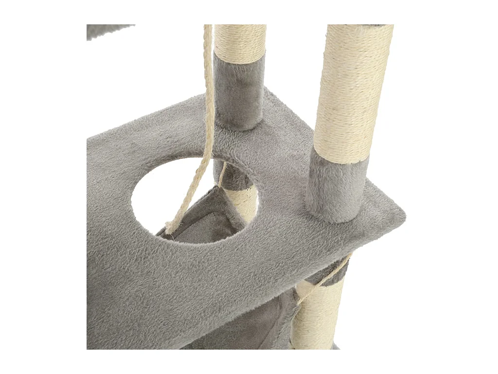 Serkan  Arbre à chat avec griffoirs en sisal 140 cm Gris