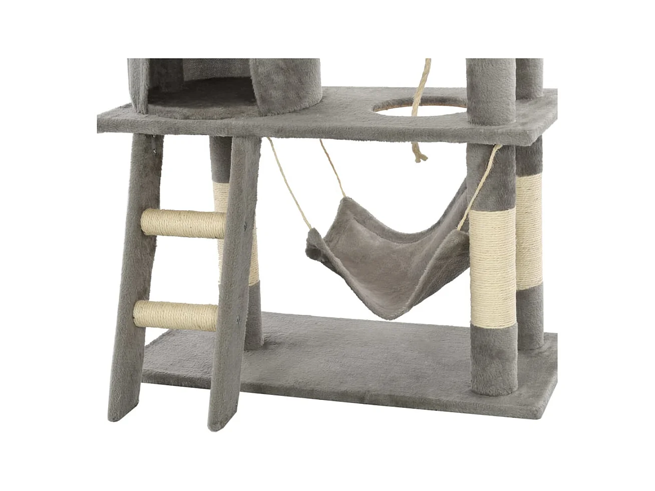 Serkan  Arbre à chat avec griffoirs en sisal 140 cm Gris