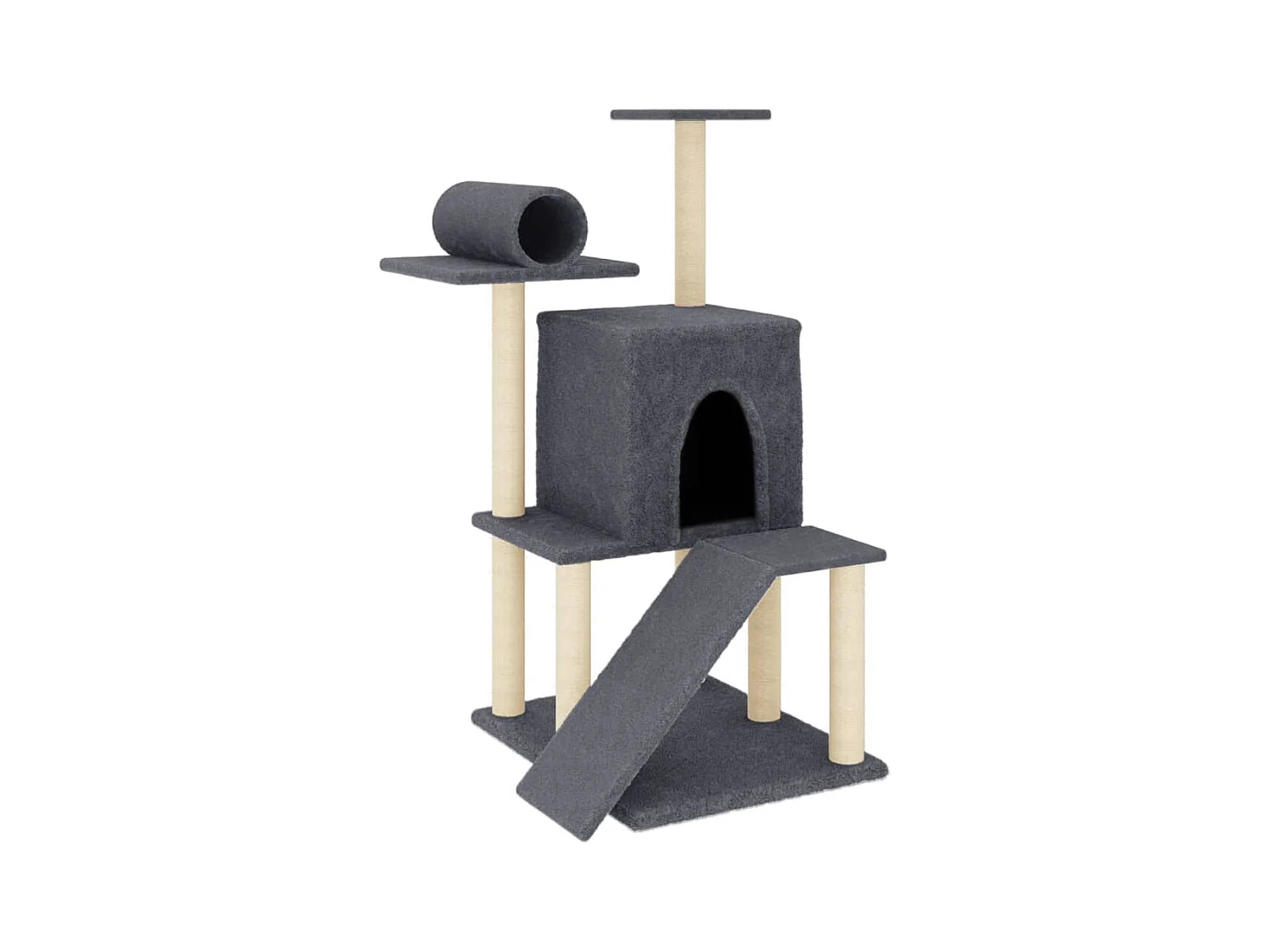 Jude  Arbre à chat avec griffoirs en sisal gris foncé 110,5 cm