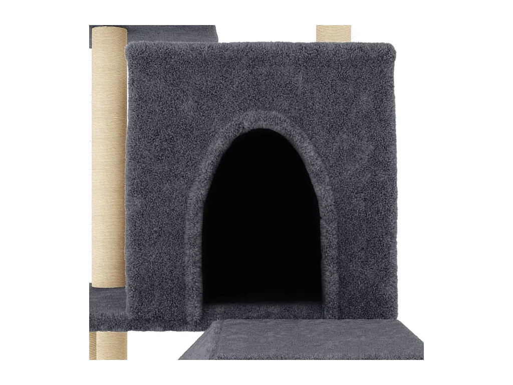 Jude  Arbre à chat avec griffoirs en sisal gris foncé 110,5 cm