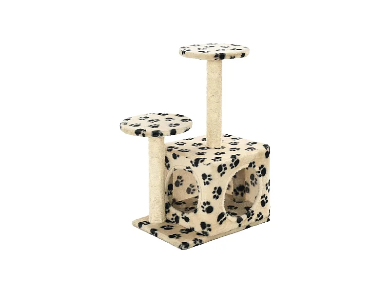 Alice Claire  Kattenkrabpaal met sisal krabpalen 60 cm pootafdrukken beige