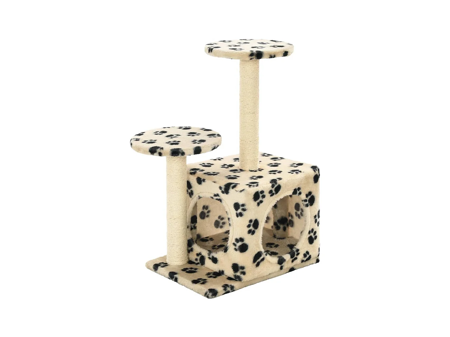 Alice Claire  Arbre à chat avec griffoir en sisal 60 cm Beige Motif de pattes