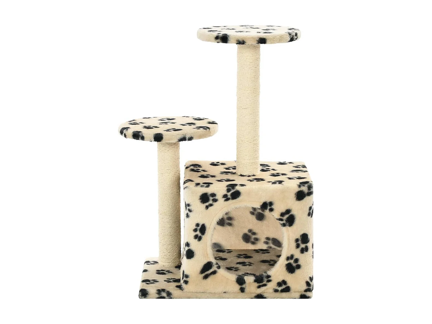 Alice Claire  Arbre à chat avec griffoir en sisal 60 cm Beige Motif de pattes