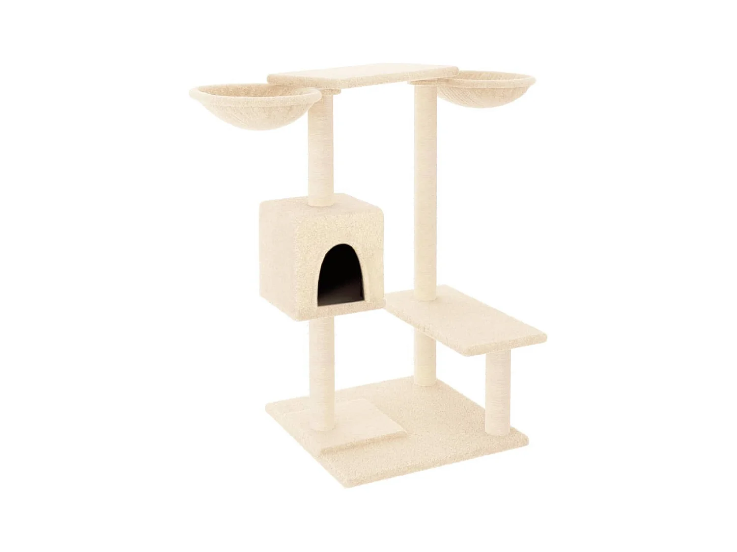 Marie-Michèle  Arbre à chat avec griffoirs crème 82 cm