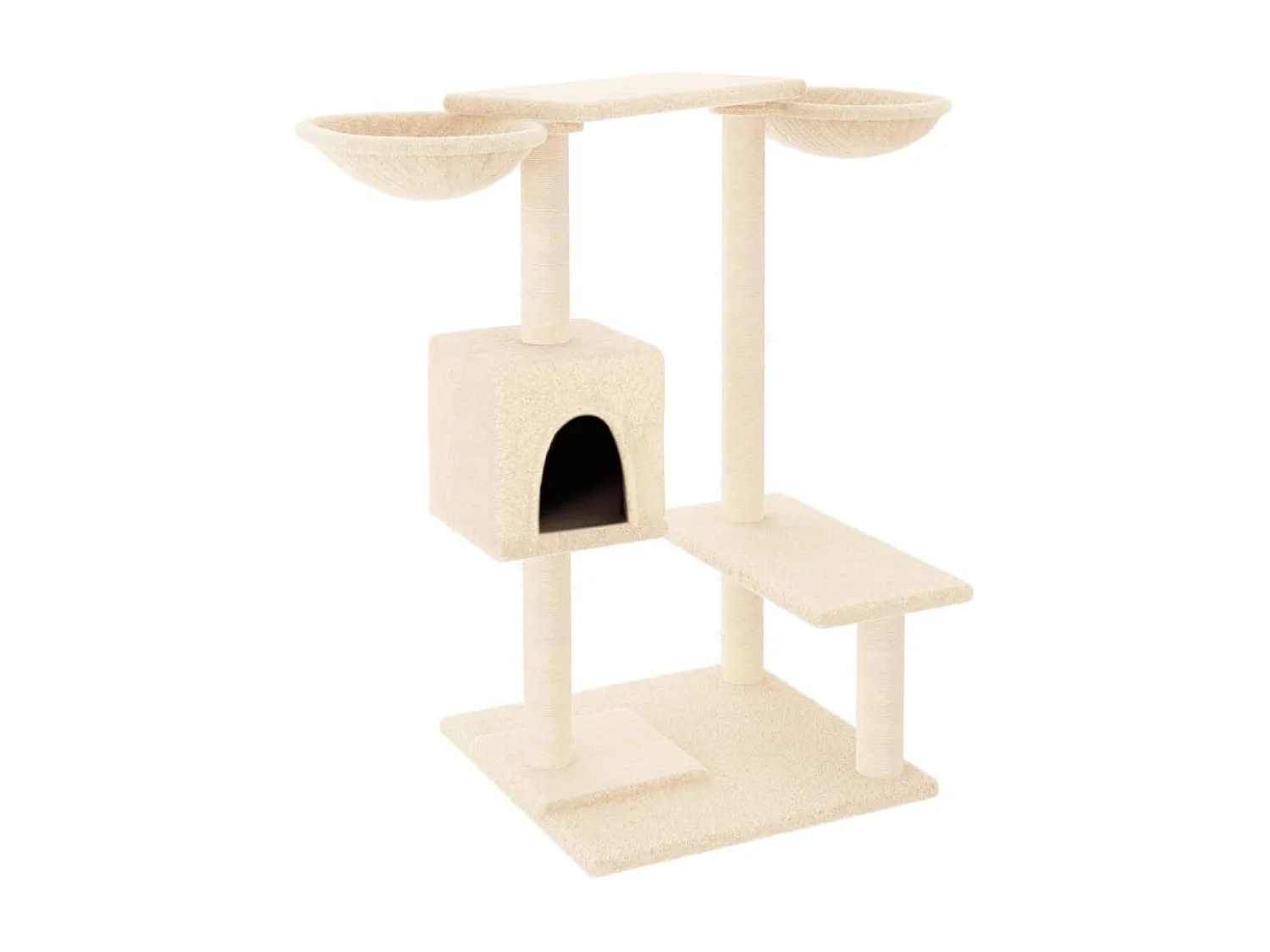 Marie-Michèle  Arbre à chat avec griffoirs crème 82 cm