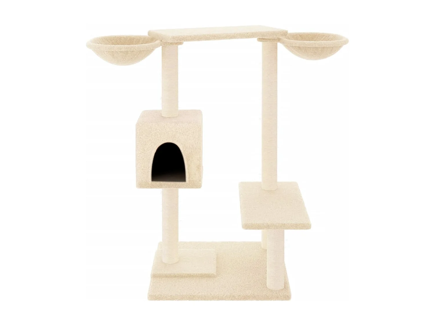 Marie-Michèle  Arbre à chat avec griffoirs crème 82 cm