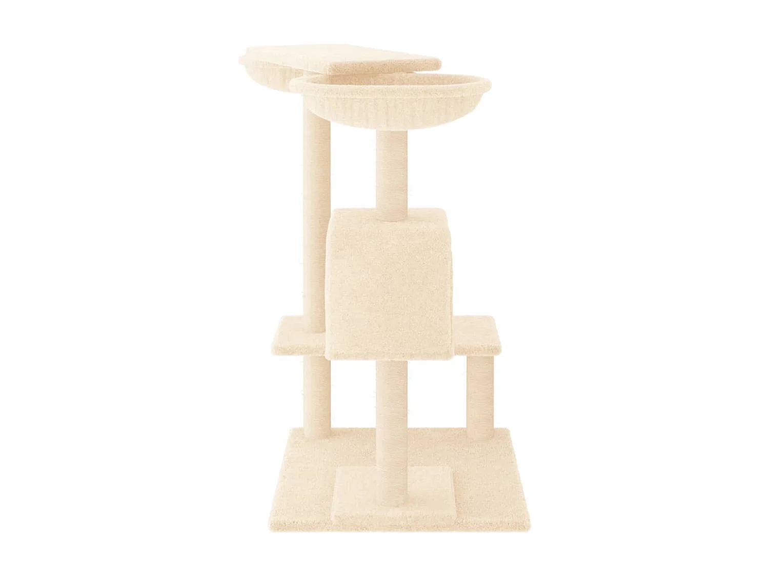 Marie-Michèle  Arbre à chat avec griffoirs crème 82 cm