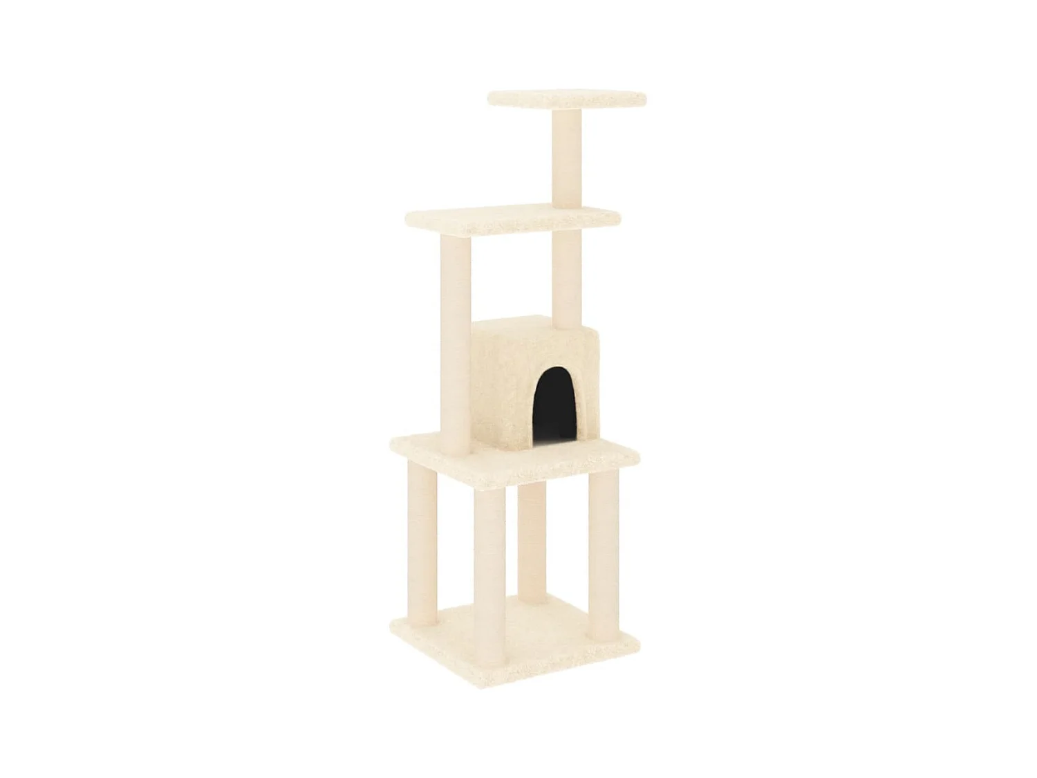 West Park  Kattenkrabpaal met sisal krabpalen 105 cm crèmekleurig