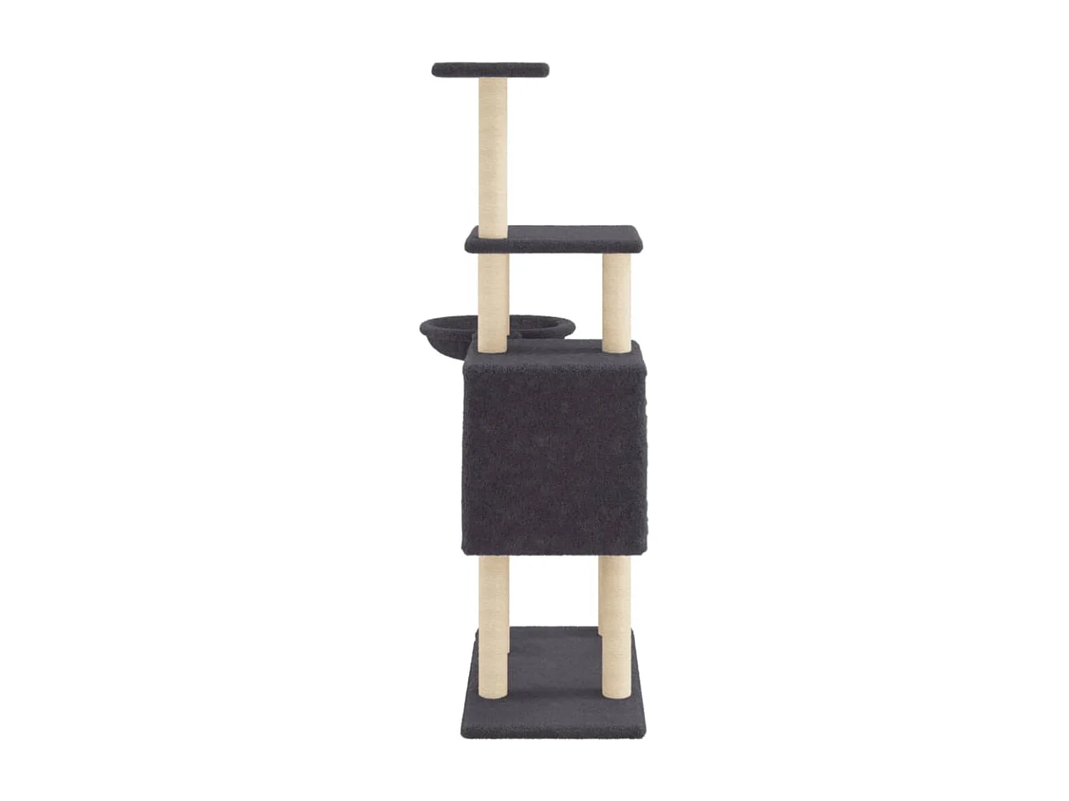 Goryn  Arbre à chat avec griffoirs en sisal Gris foncé 131 cm