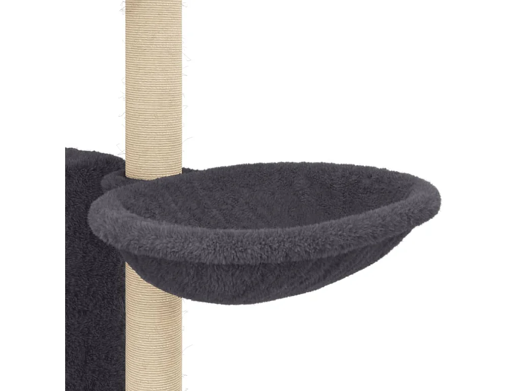 Goryn  Arbre à chat avec griffoirs en sisal Gris foncé 131 cm