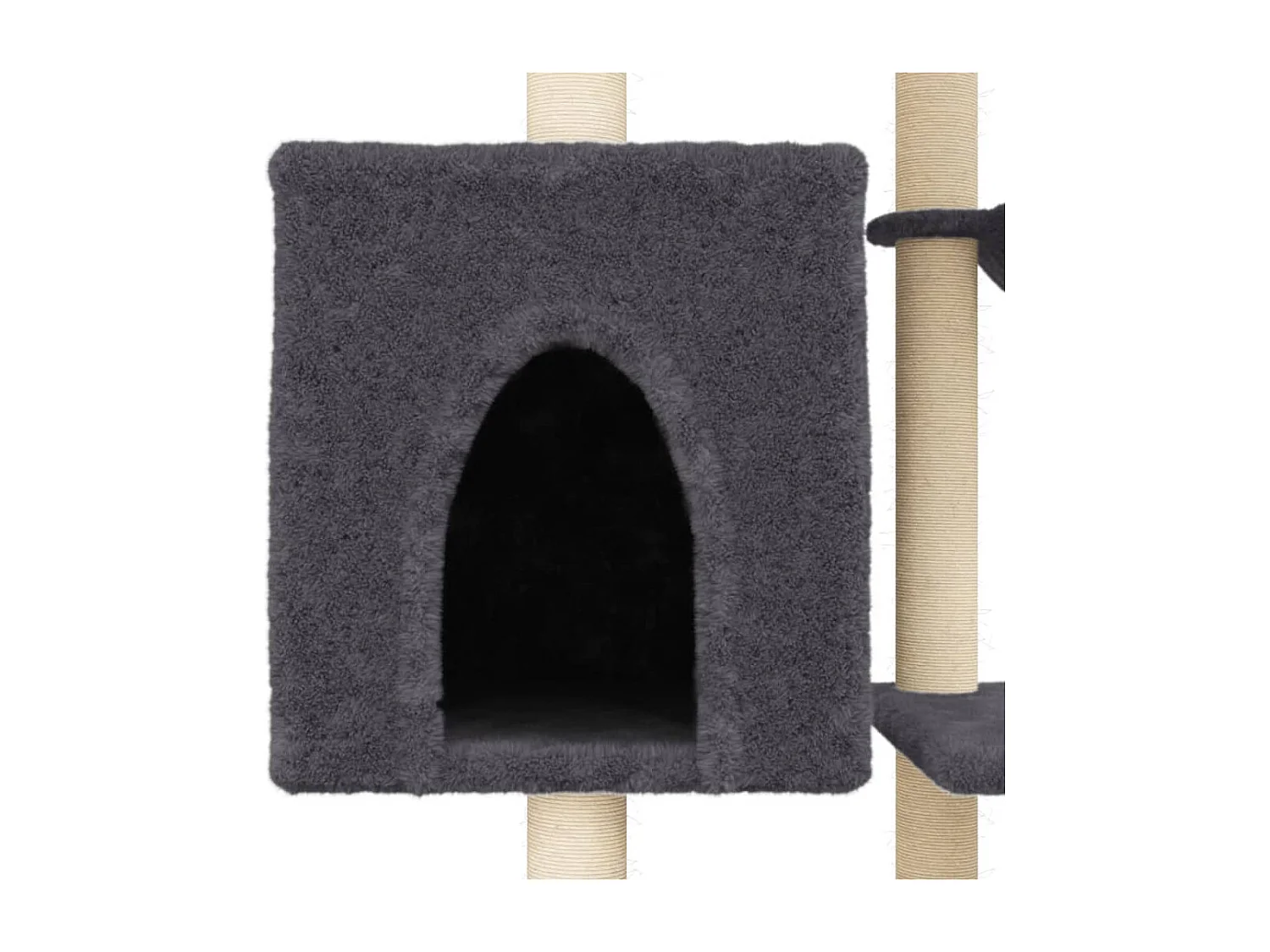 Goryn  Arbre à chat avec griffoirs en sisal Gris foncé 131 cm