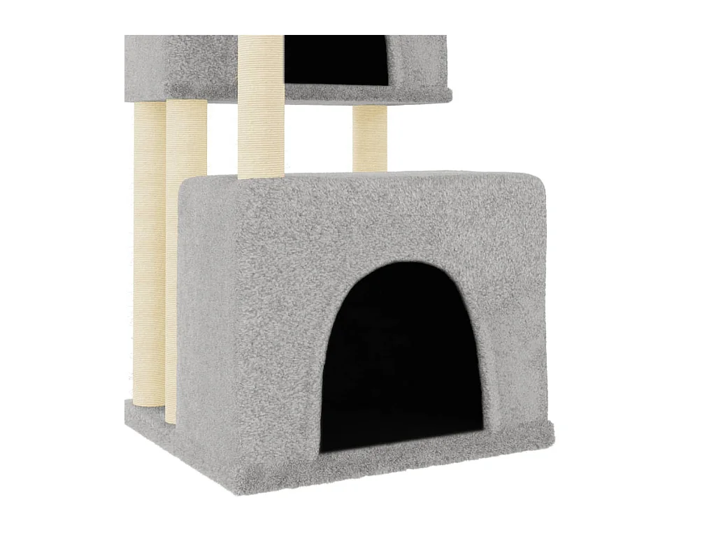 Loke  Arbre à chat avec griffoirs en sisal gris clair 122 cm