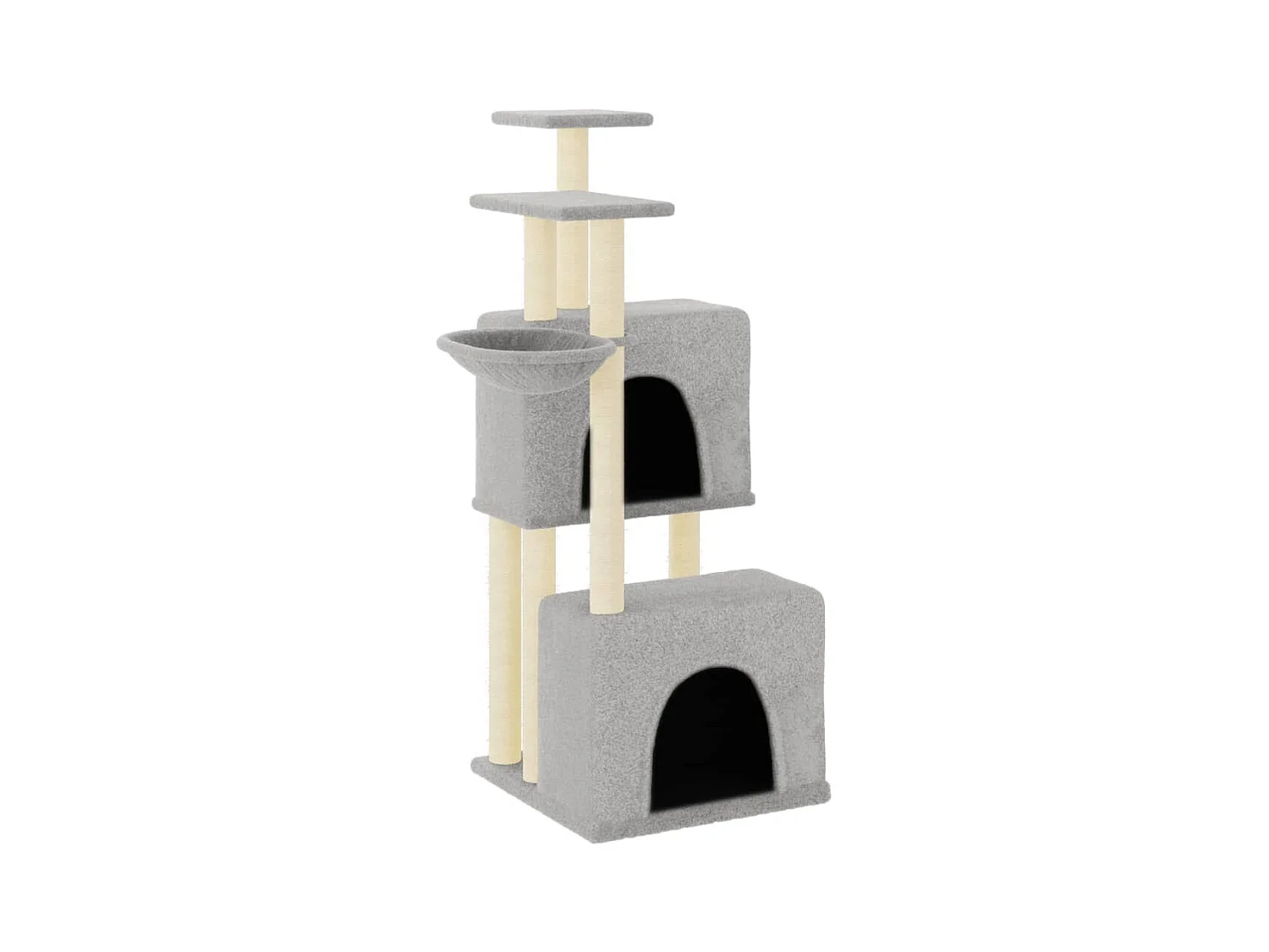 Loke  Rascador para gatos con postes de sisal gris claro 122 cm