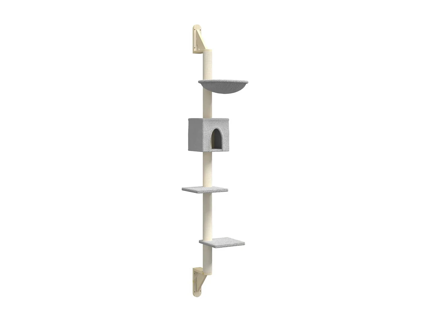 Prolenta Premium -  Kattenmeubel wandgemonteerd met krabpaal 187 cm lichtgrijs