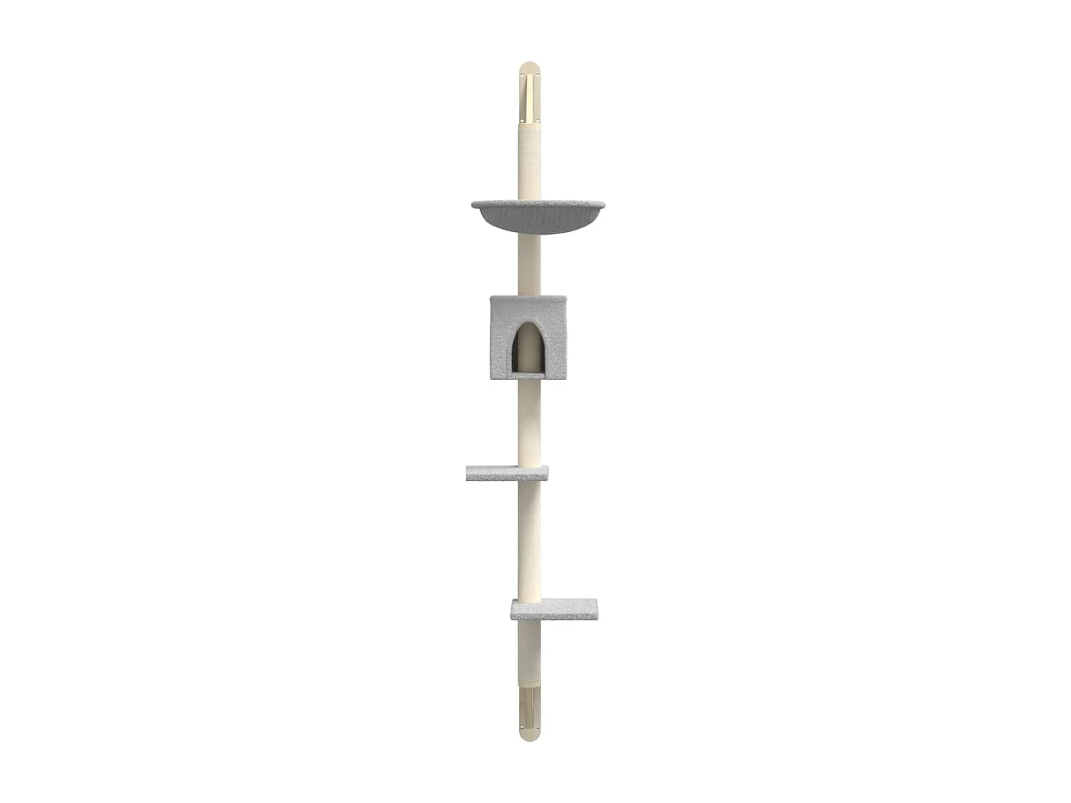 Prolenta Premium -  Kattenmeubel wandgemonteerd met krabpaal 187 cm lichtgrijs