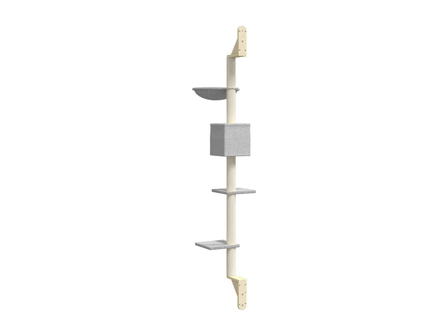 Prolenta Premium -  Kattenmeubel wandgemonteerd met krabpaal 187 cm lichtgrijs
