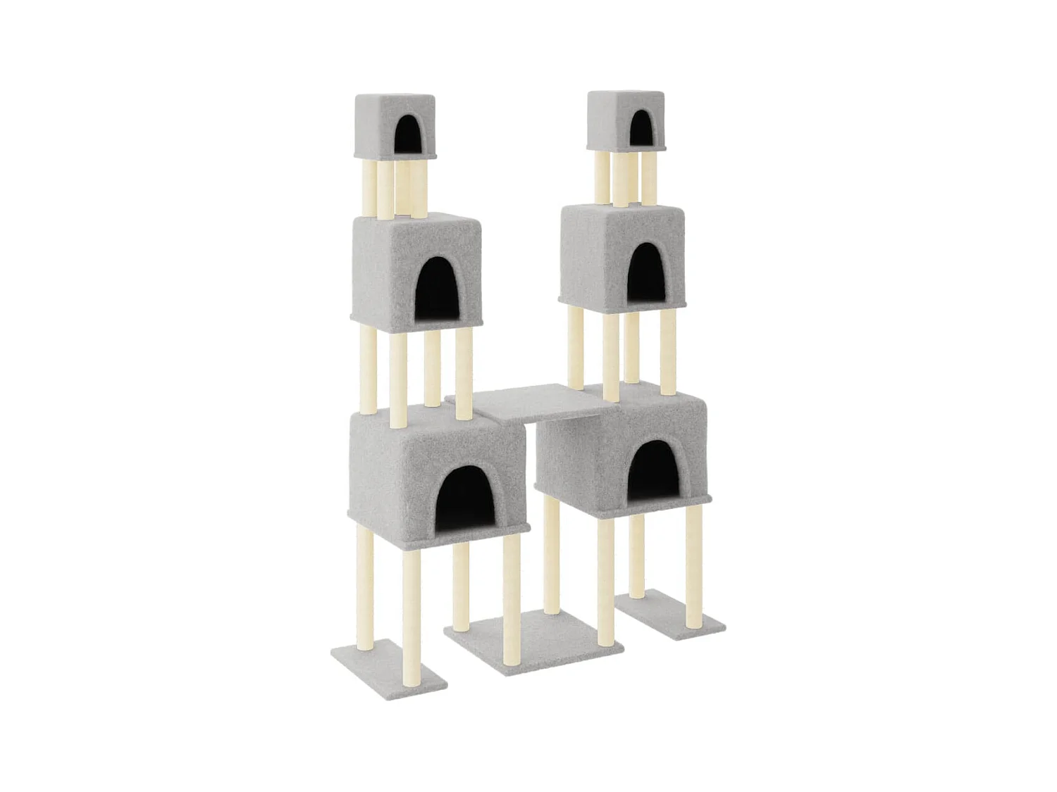 Mucahit  Arbre à chat avec griffoirs en sisal Gris clair 199 cm