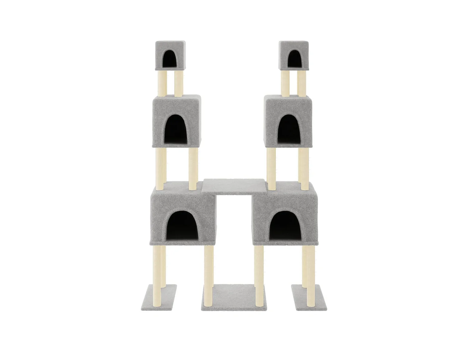 Mucahit  Arbre à chat avec griffoirs en sisal Gris clair 199 cm