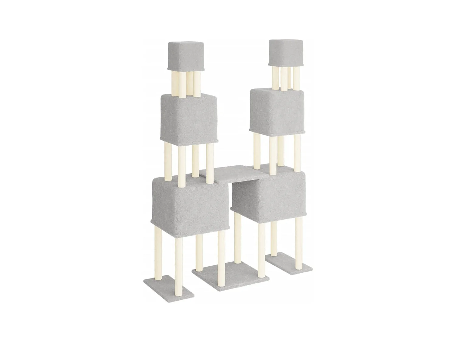 Mucahit  Arbre à chat avec griffoirs en sisal Gris clair 199 cm