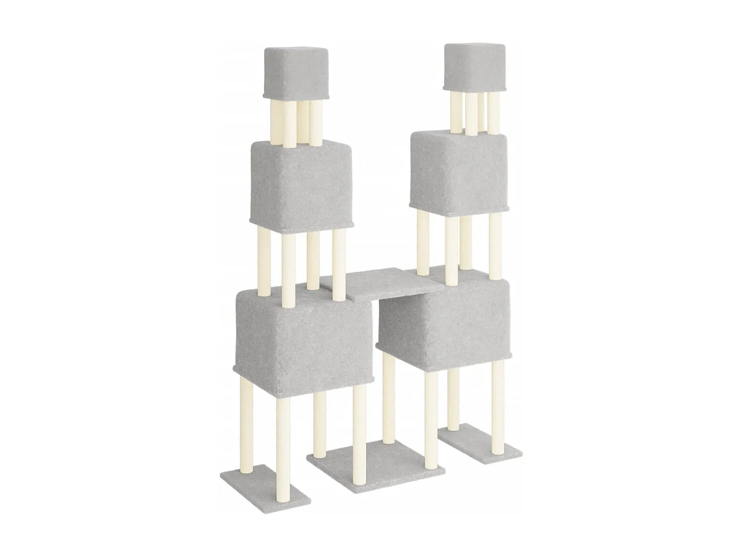 Mucahit  Arbre à chat avec griffoirs en sisal Gris clair 199 cm