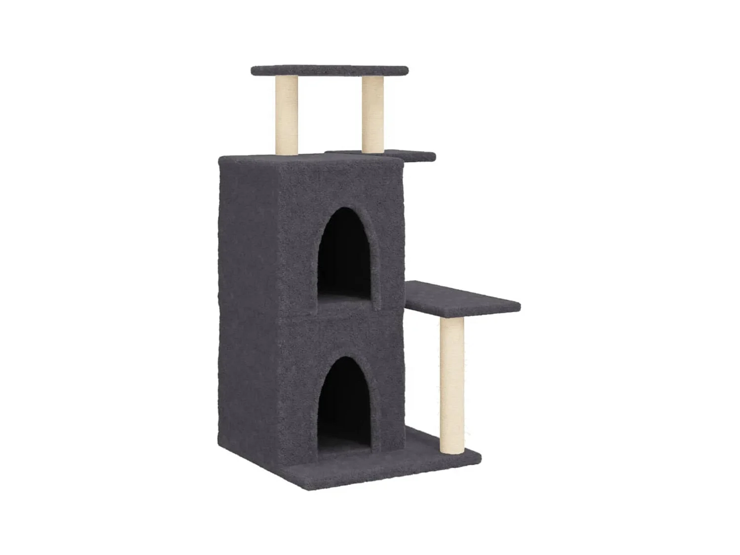 Torkel  Rascador para gatos con postes de sisal gris oscuro 97 cm