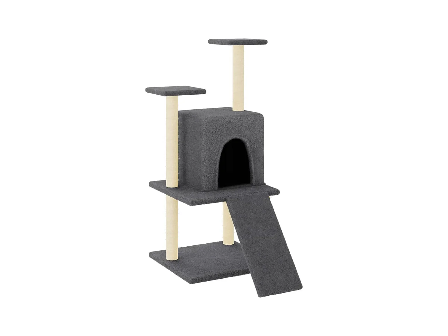 Torgunn  Kattenmeubel met sisal krabpalen 110 cm donkergrijs
