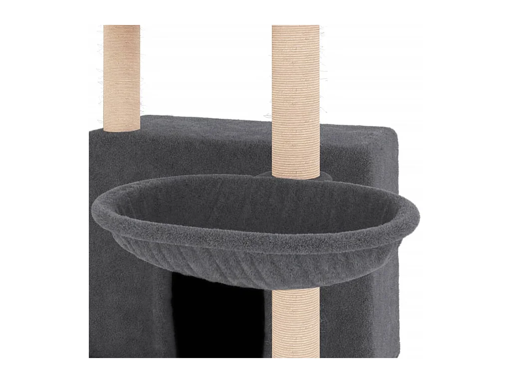 Pierre-Jacques-Paul  Arbre à chat avec griffoirs en sisal gris foncé 132 cm