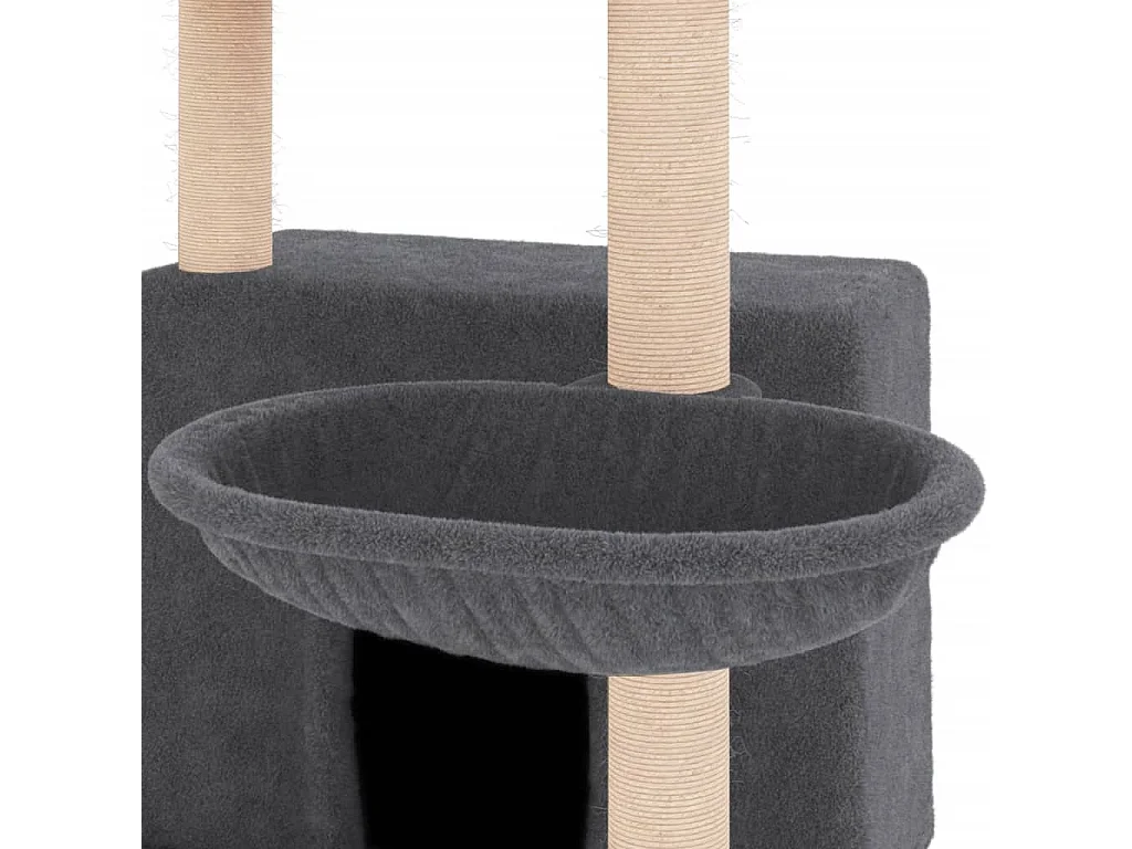 Pierre-Jacques-Paul  Arbre à chat avec griffoirs en sisal gris foncé 132 cm