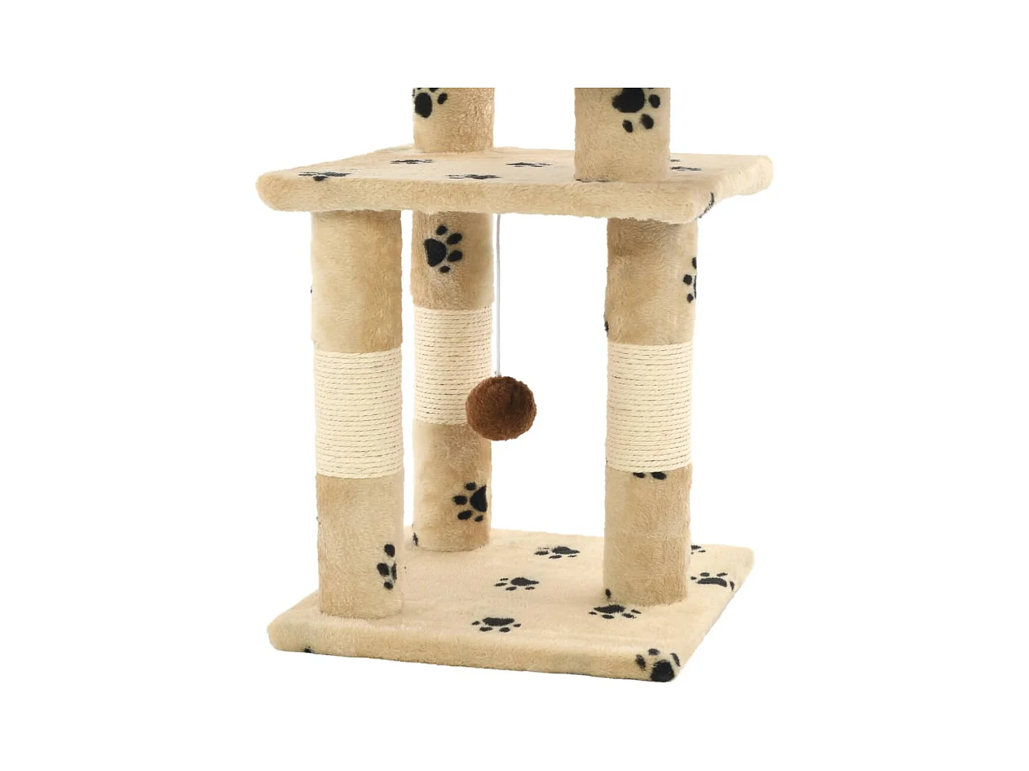 Sebastiano  Arbre à chat et griffoirs en sisal 65 cm Beige Motif de pattes