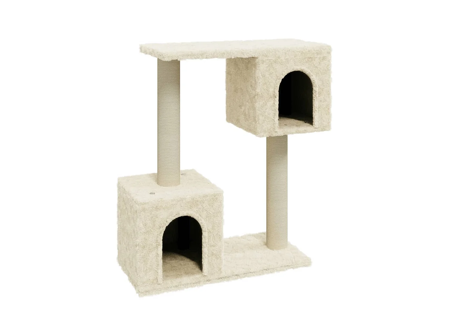 Milan  Arbre à chat avec griffoirs en sisal Crème 60 cm