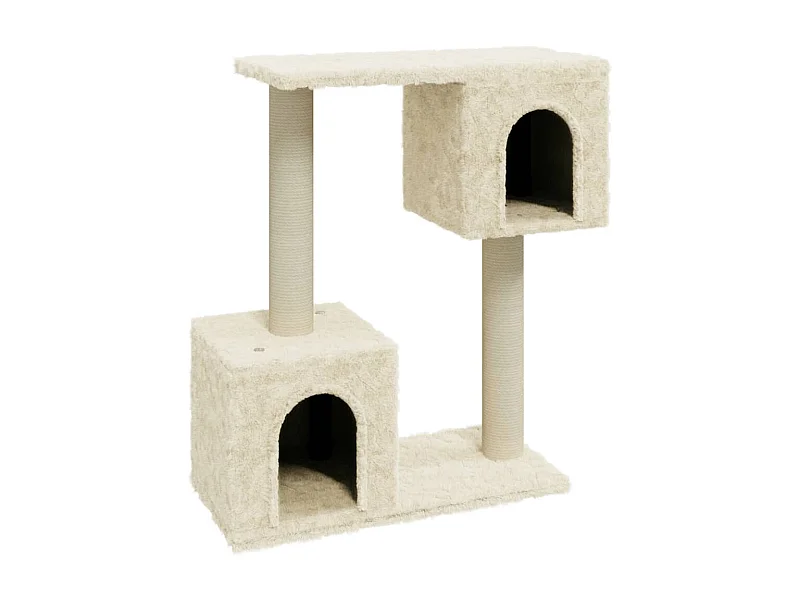 Milan  Arbre à chat avec griffoirs en sisal Crème 60 cm