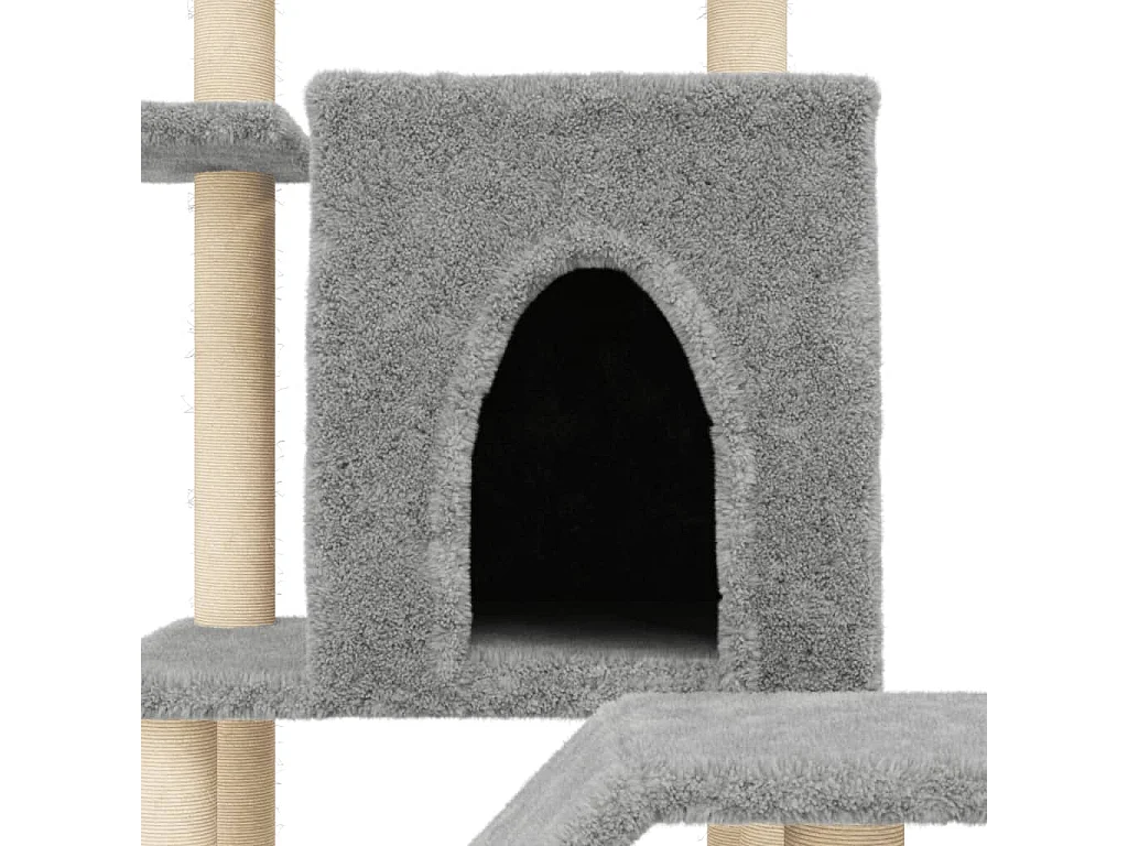 Mathis-Paul  Arbre à chat avec griffoirs en sisal gris clair 97 cm