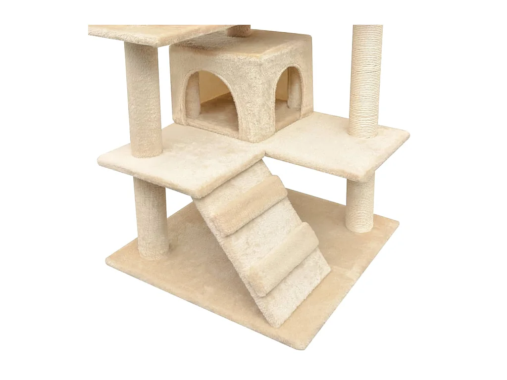 Bellmead  Arbre à chat avec griffoirs en sisal 125 cm Beige