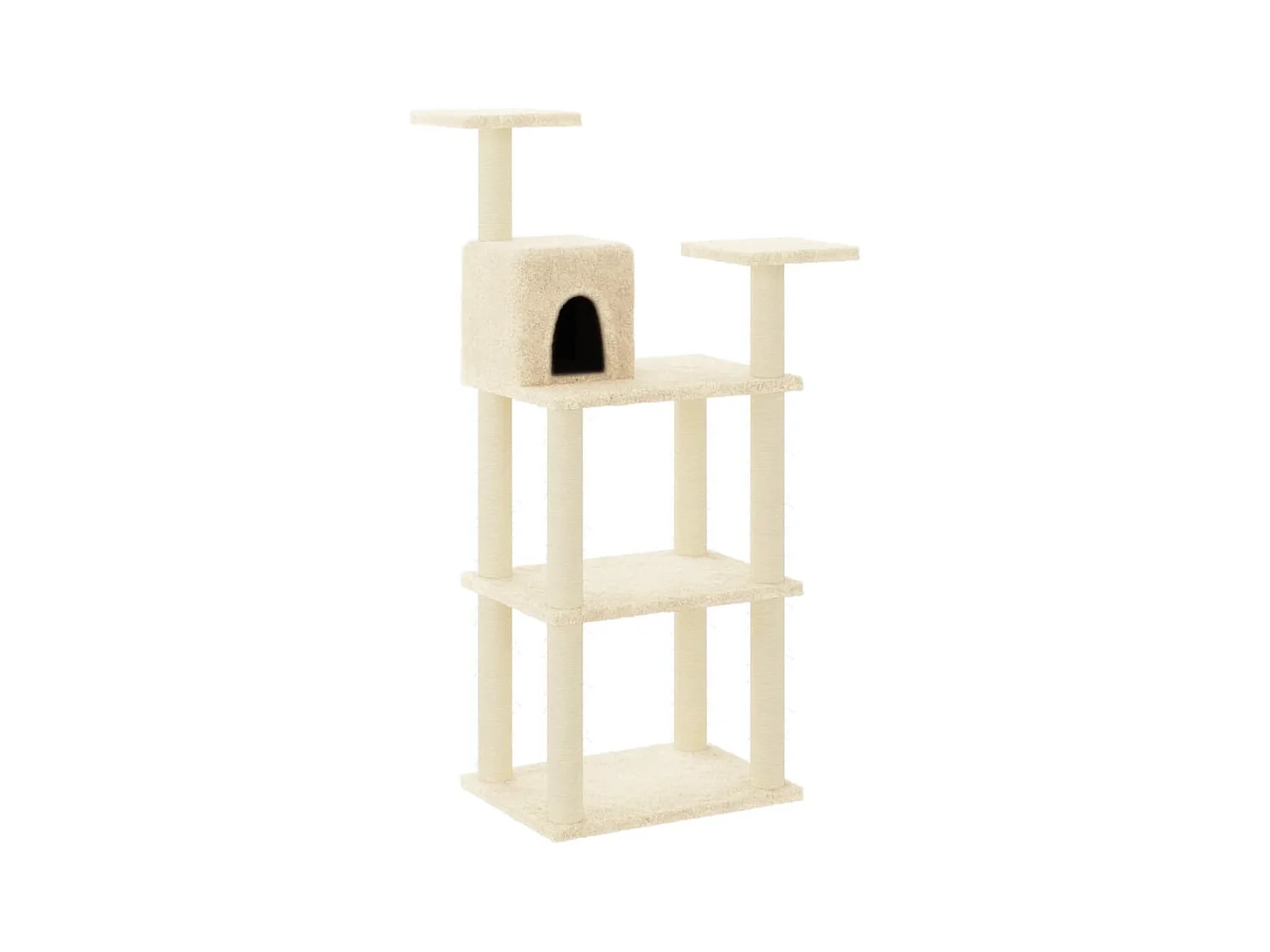 Lofra  Arbre à chat avec griffoirs en sisal crème 118,5 cm