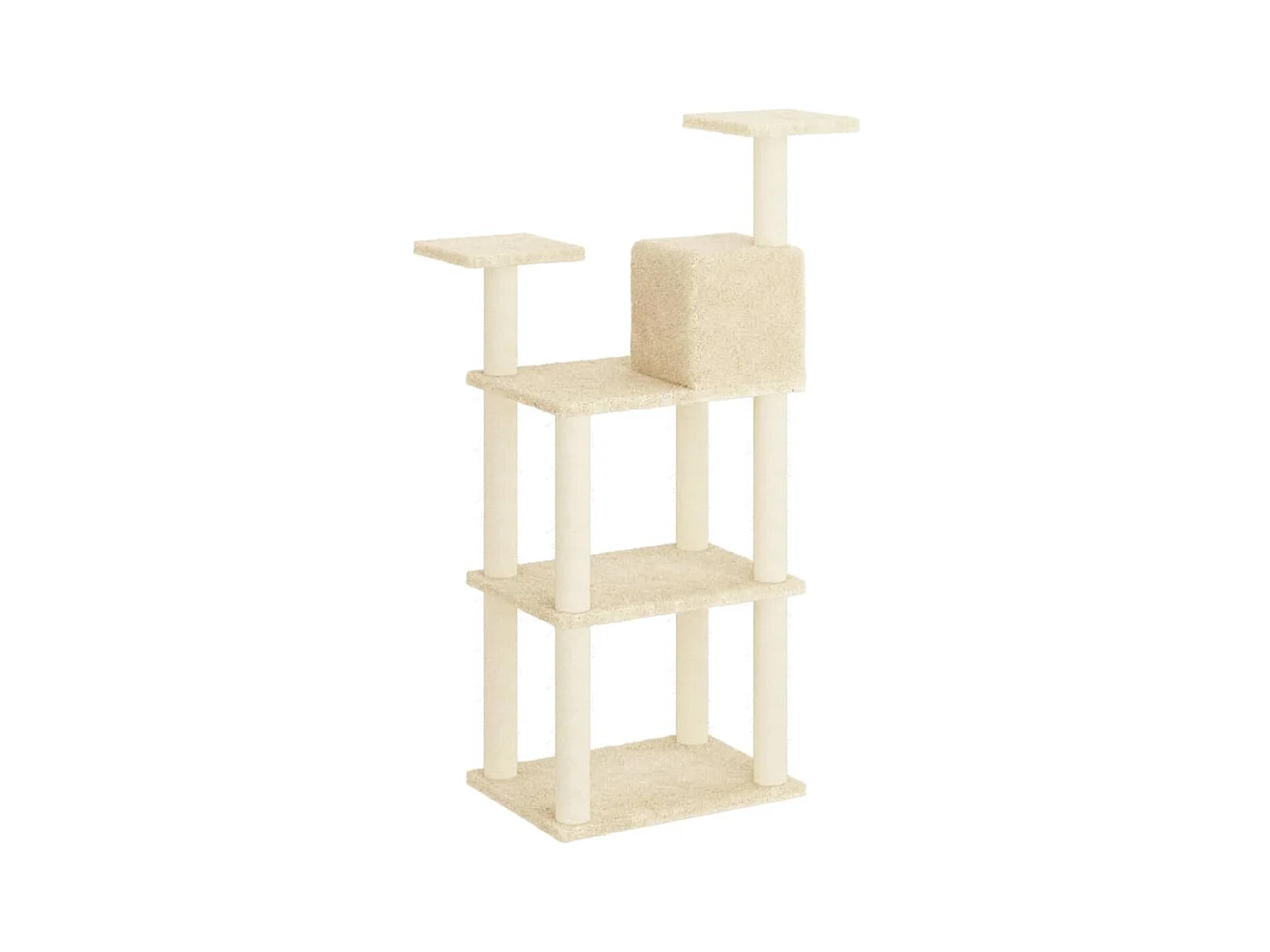 Lofra  Arbre à chat avec griffoirs en sisal crème 118,5 cm