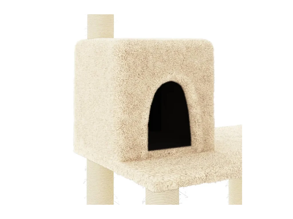 Lofra  Arbre à chat avec griffoirs en sisal crème 118,5 cm